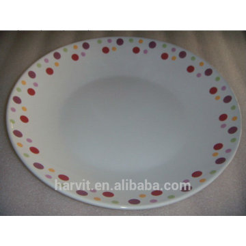 Stoneware Color Glazed Table Ware/Polka Dot Dinner Plate